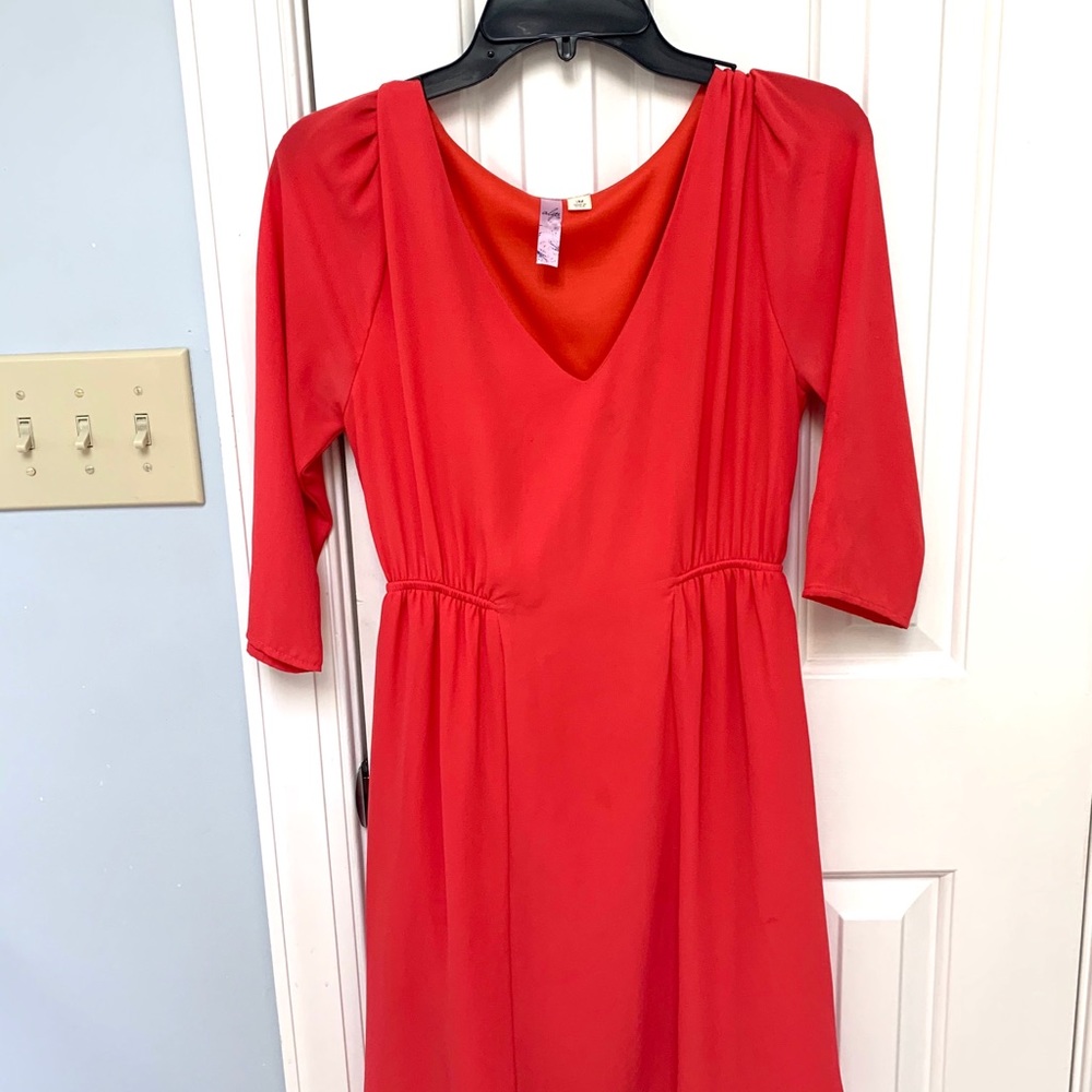 Francesca’s Alya Coral Fit and Flare Dress